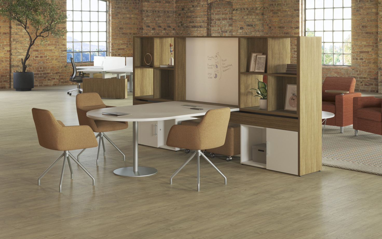 Preview of Day-to-Day Collaborative Table with Juggle Auto-Return Swivel and Community Workwall