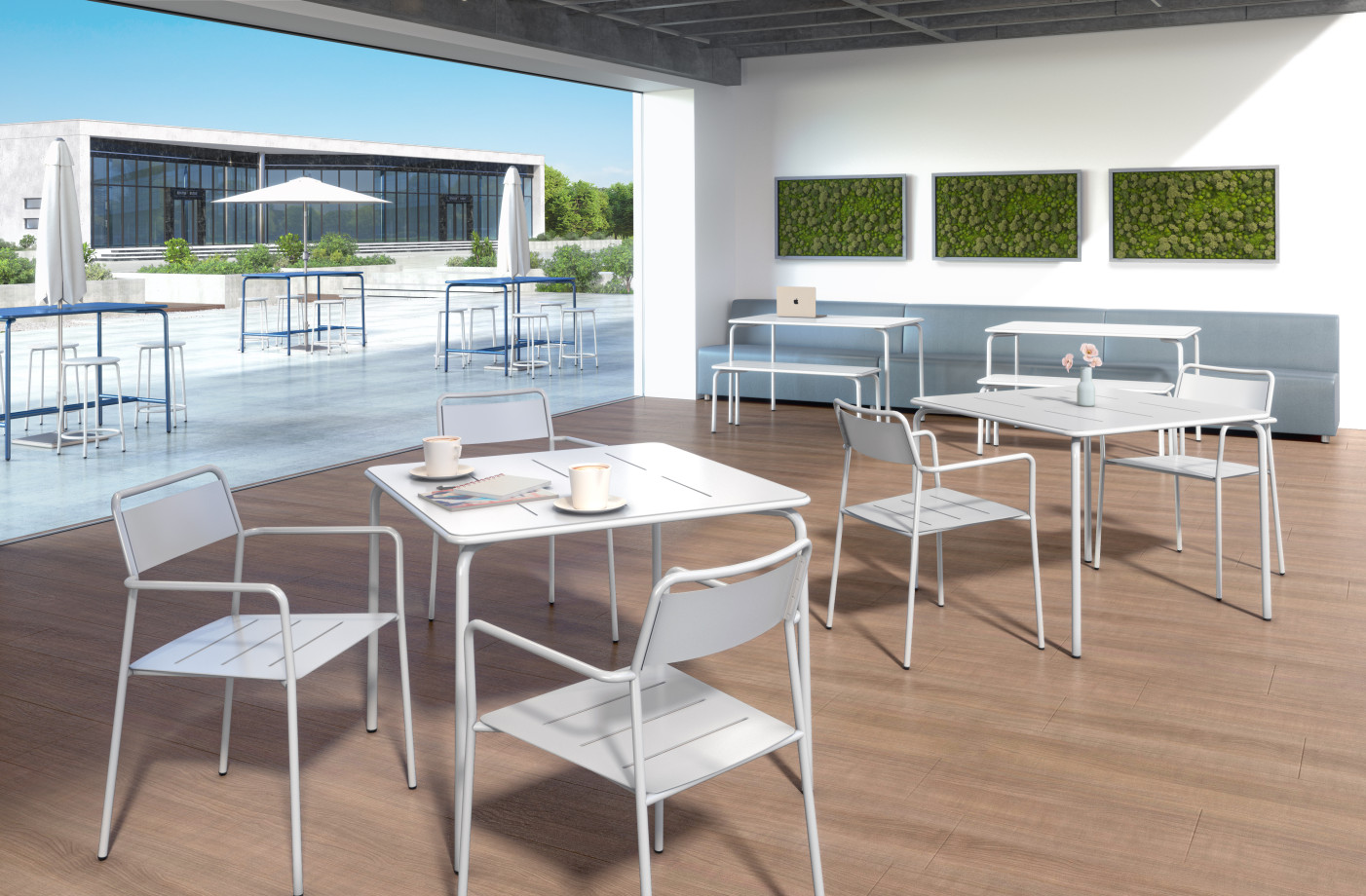 Preview of Cascades Dining Tables with Benches and Mesa Chairs, Bar Height Tables and Backless Stools