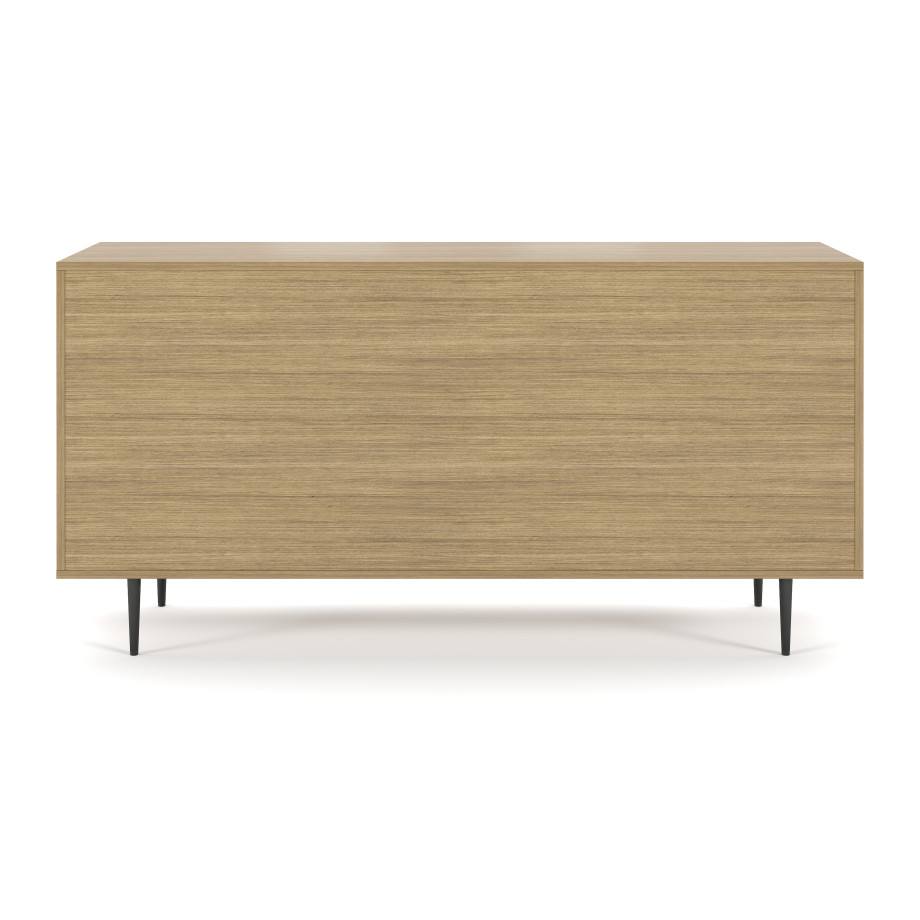 Preview of Rhett, Credenza with Drawers & Center Bookcase, Back View