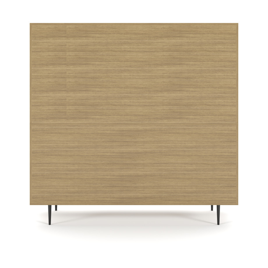 Preview of Rhett, Hutch with Sliding Doors paired with Credenza with Drawers and Center Doors, 36 Inch, Back View