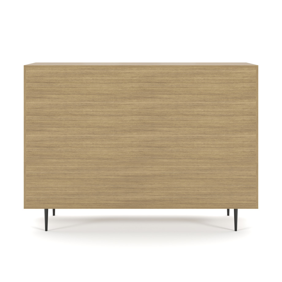 Preview of Rhett, Hutch for Media (PET) paired with Credenza with Doors, 22 Inch, Back View