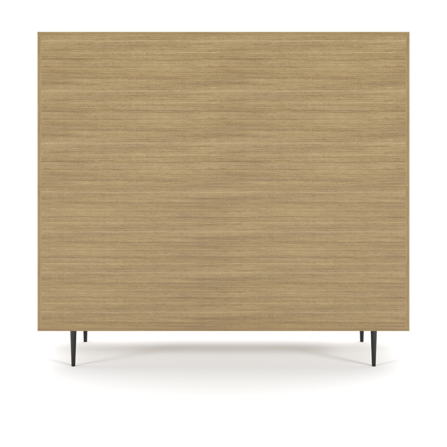 Preview of Rhett, Hutch for Media (PET) paired with Credenza with Drawers and Center Doors, 36 Inch, Back View
