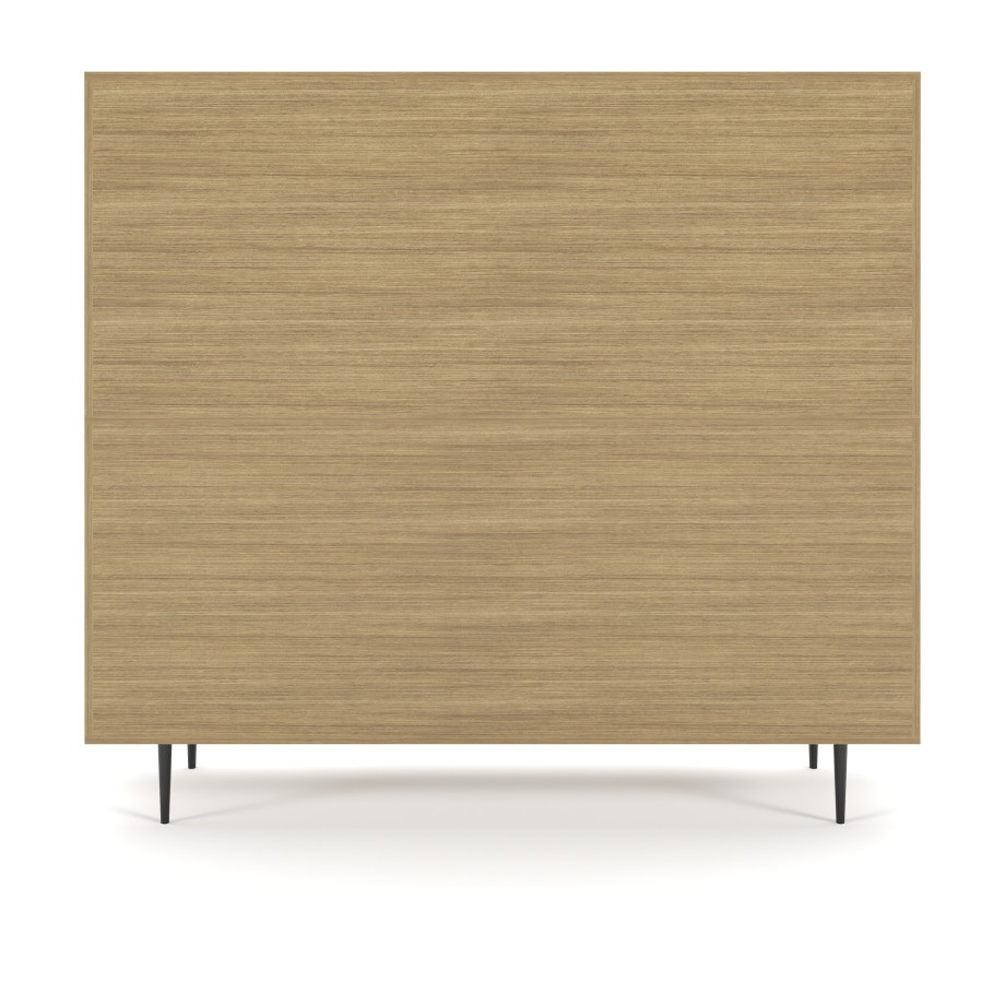 Preview of Rhett, Hutch for Media (Tackboard) paired with Credenza with Drawers and Center Doors, 36 Inch, Back View