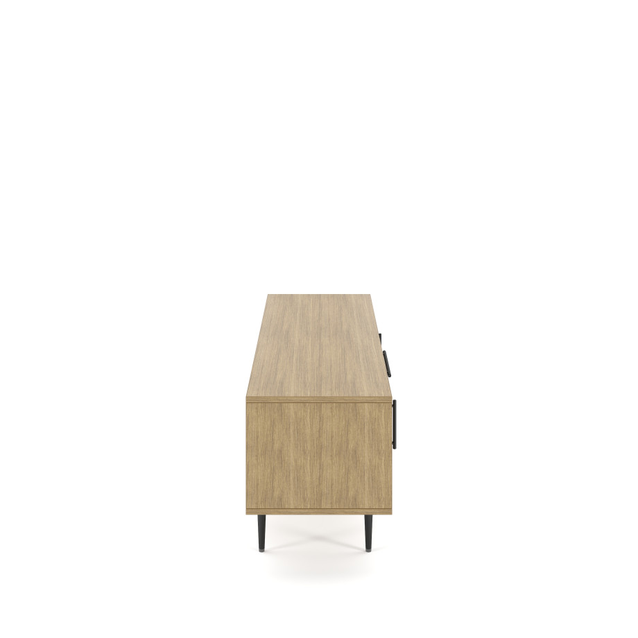Preview of Rhett, Credenza with Doors & Center Drawers, 22 Inch, Side View