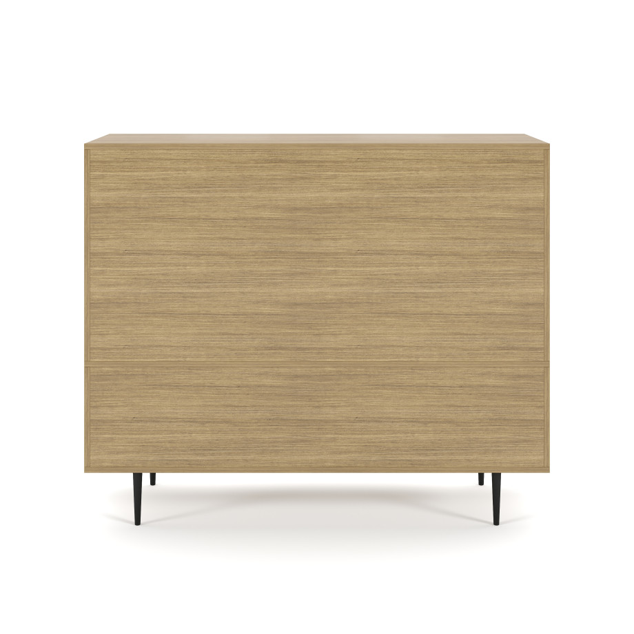 Preview of Rhett, Hutch with Bookcase paired with Credenza with Doors, 22 Inch, Back View