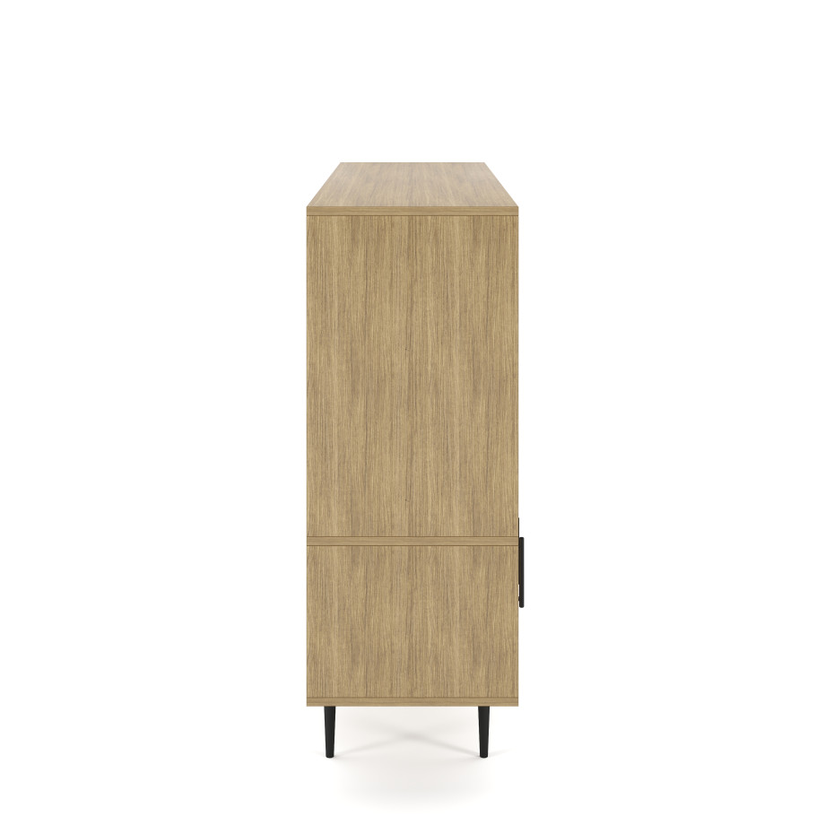 Preview of Rhett, Hutch with Bookcase paired with Credenza with Doors, 22 Inch, Side View