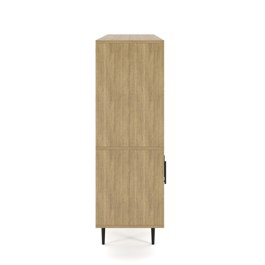 Preview of Rhett, Hutch with Bookcase paired with Credenza with Doors, 29 Inch, Side View