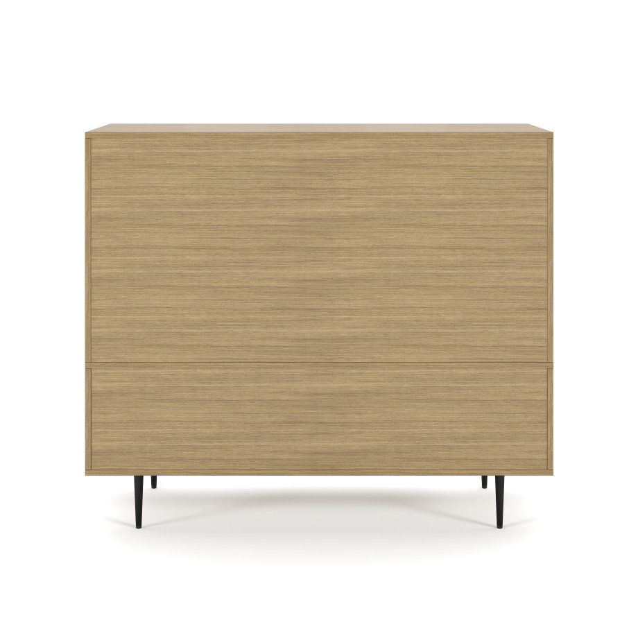 Preview of Rhett, Hutch with Doors paired with Credenza with Doors and Center Drawers, 22 Inch, Back View