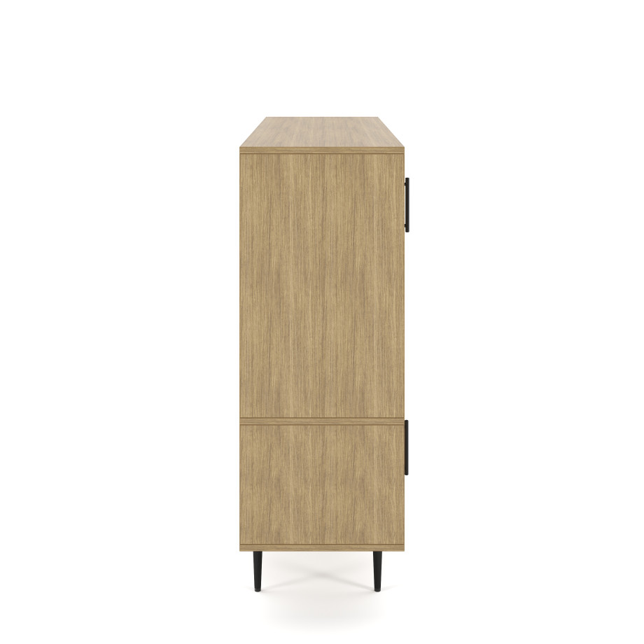 Preview of Rhett, Hutch with Doors paired with Credenza with Doors and Center Drawers, 22 Inch, Side View
