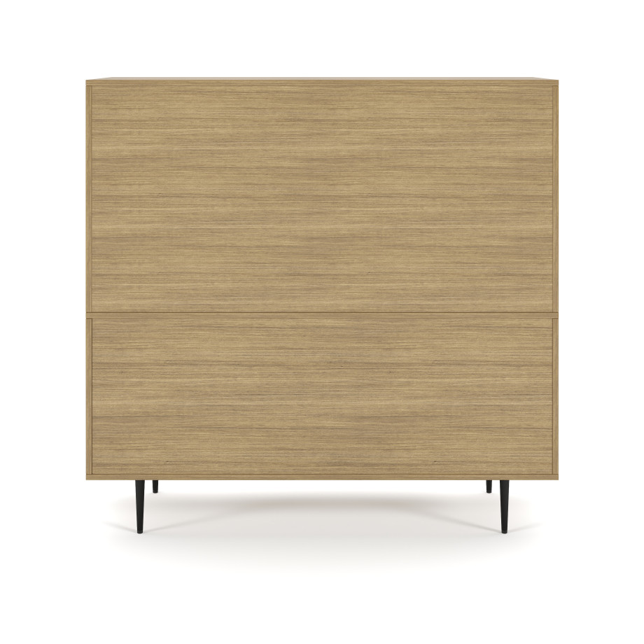 Preview of Rhett, Hutch with Doors paired with Credenza with Doors and Center Drawers, 29 Inch, Back View