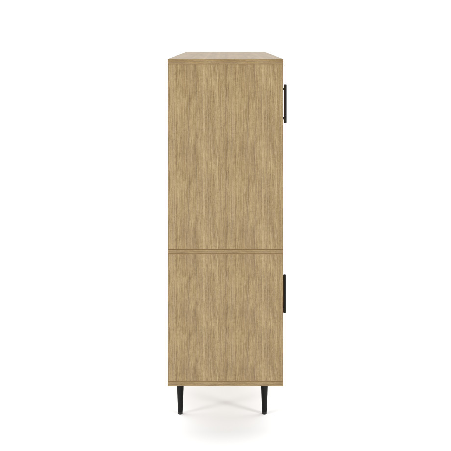 Preview of Rhett, Hutch with Doors paired with Credenza with Doors and Center Drawers, 29 Inch, Side View
