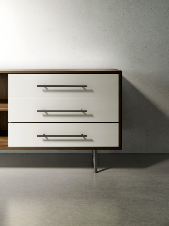 Preview of Rhett, Credenza with Drawers and Bookcase Shell & Shelves