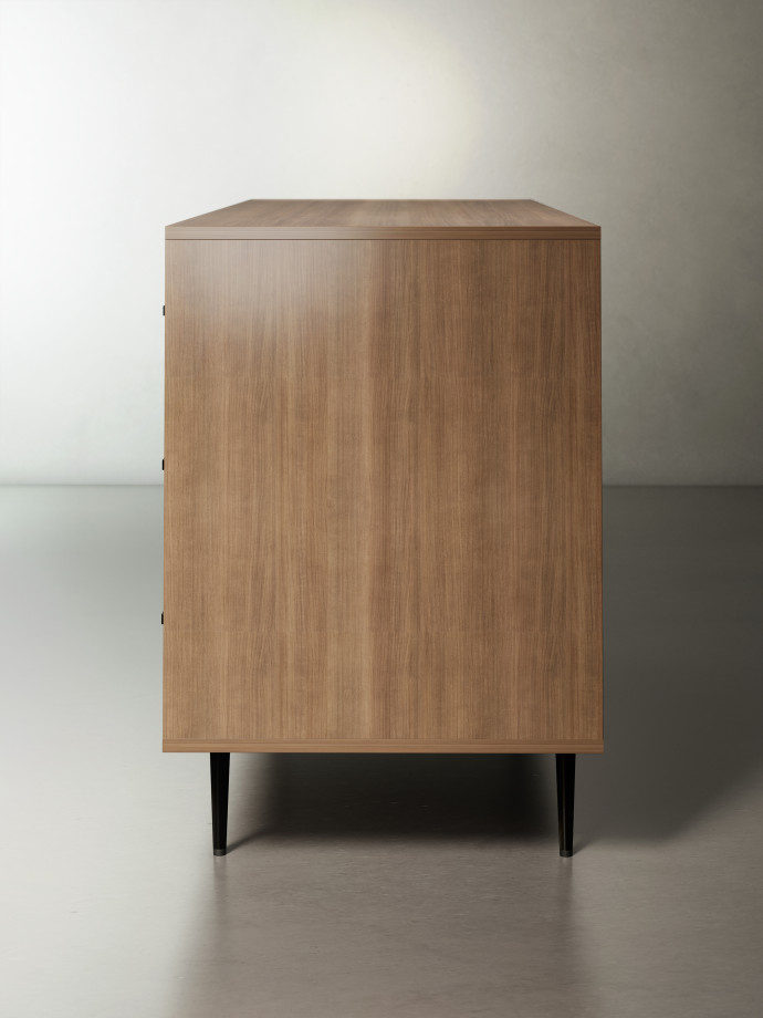 Preview of Rhett, Credenza with Drawers & Center Bookcase