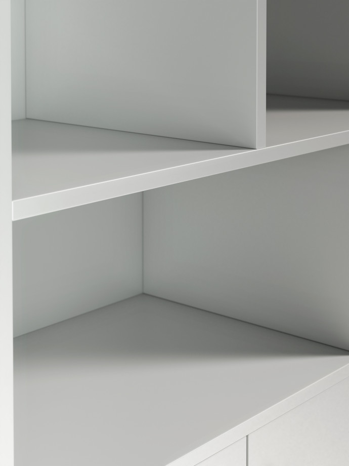 Preview of Rhett, Hutch with Bookcase paired with Credenza with Doors