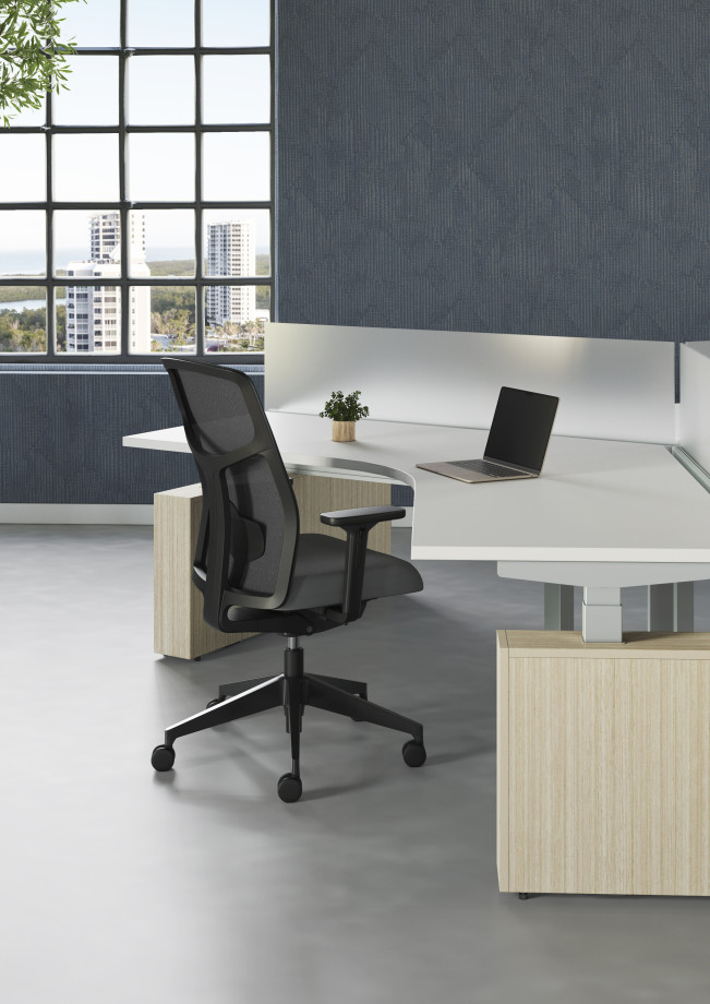 Preview of Chelsea with black frame and grey 3d knit mesh and seat