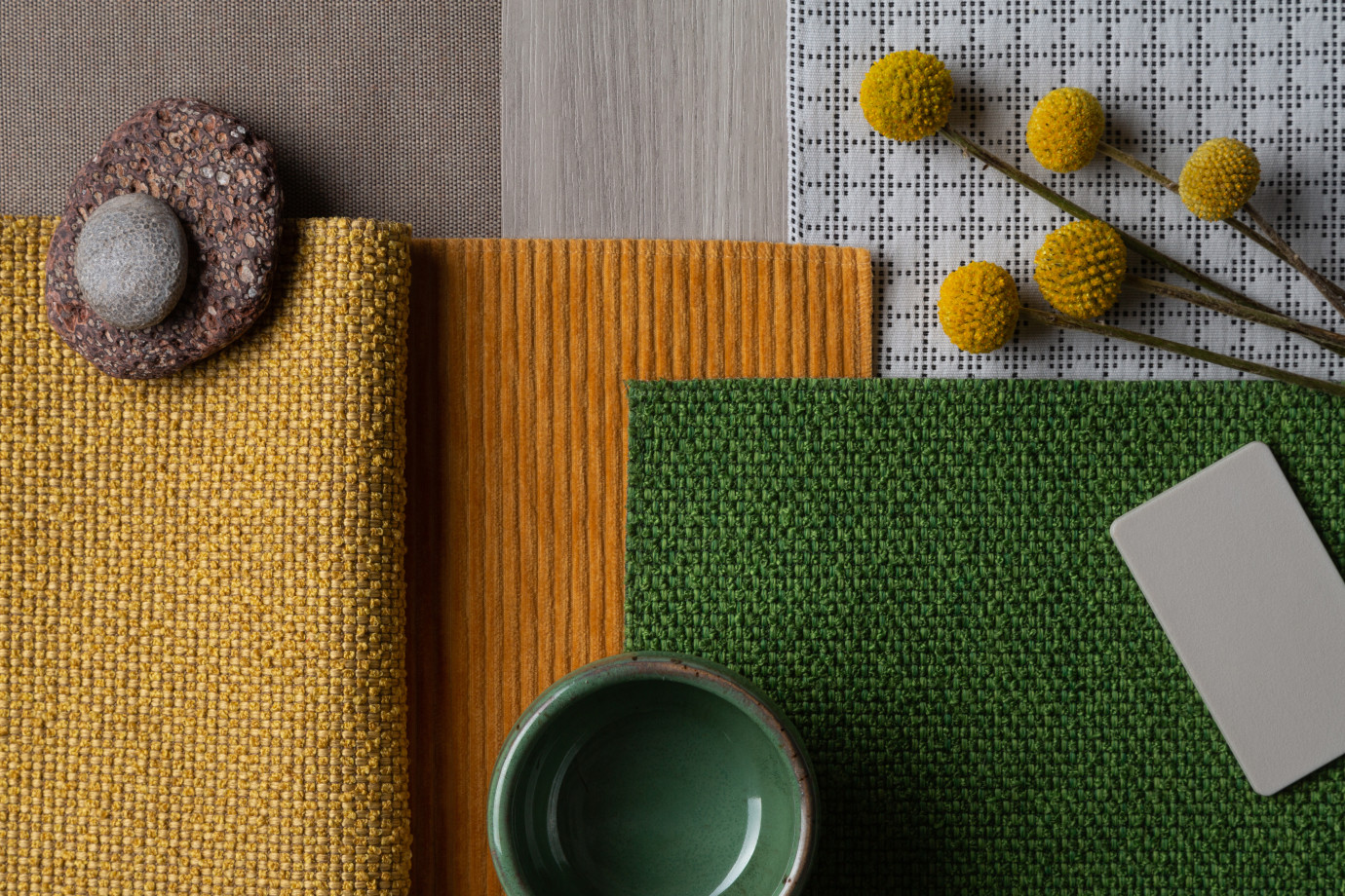 Preview of 2022 Fabrics and Finishes Natures Dawn with props