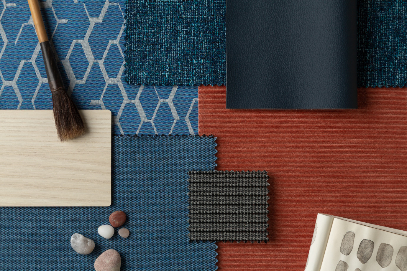 Preview of 2022 Fabrics and Finishes Jasper and Ice with props