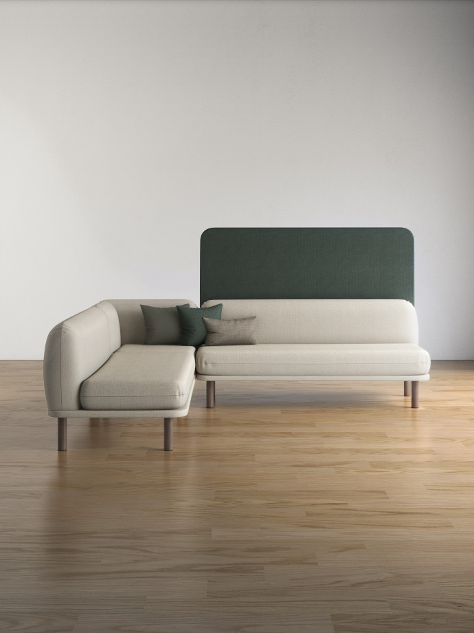 Preview of Soft Modular Lounge with Back Privacy Panel
