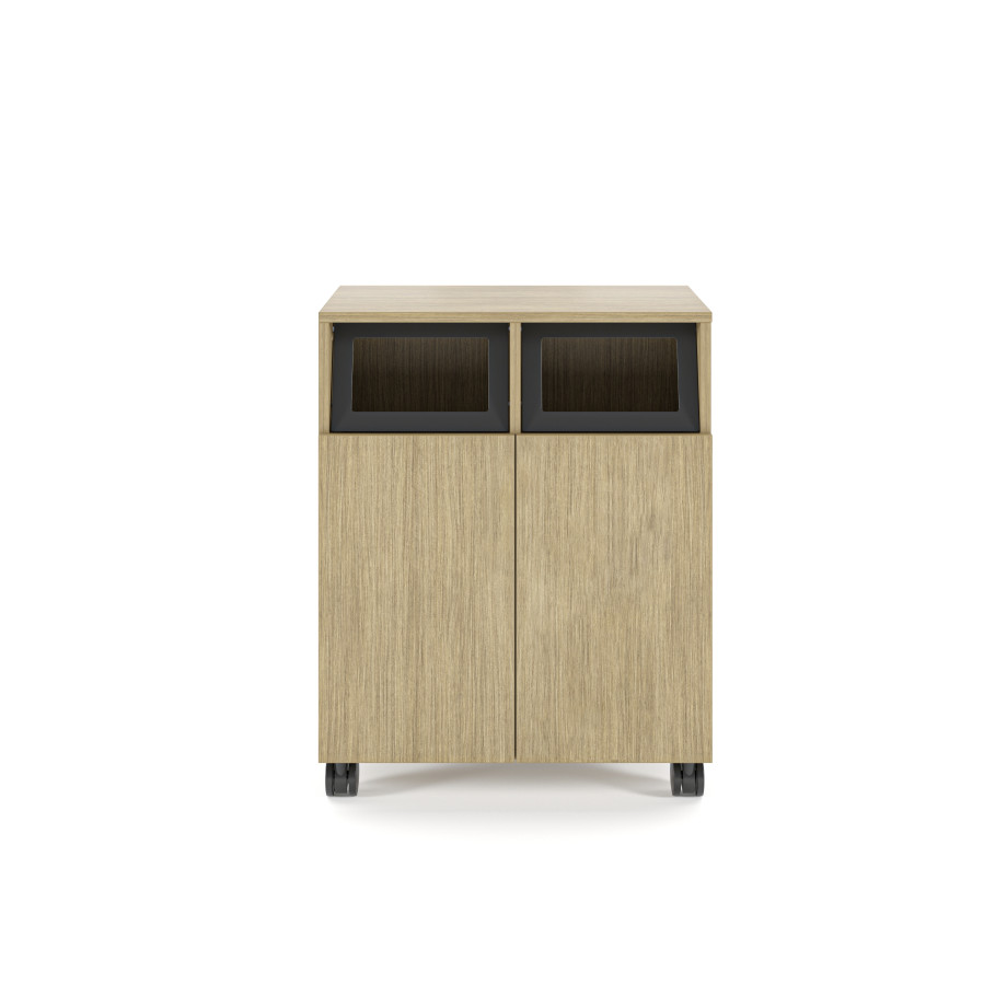 Preview of Calibrate Mobile Trash Recycling Centers, 2-bay, Front View