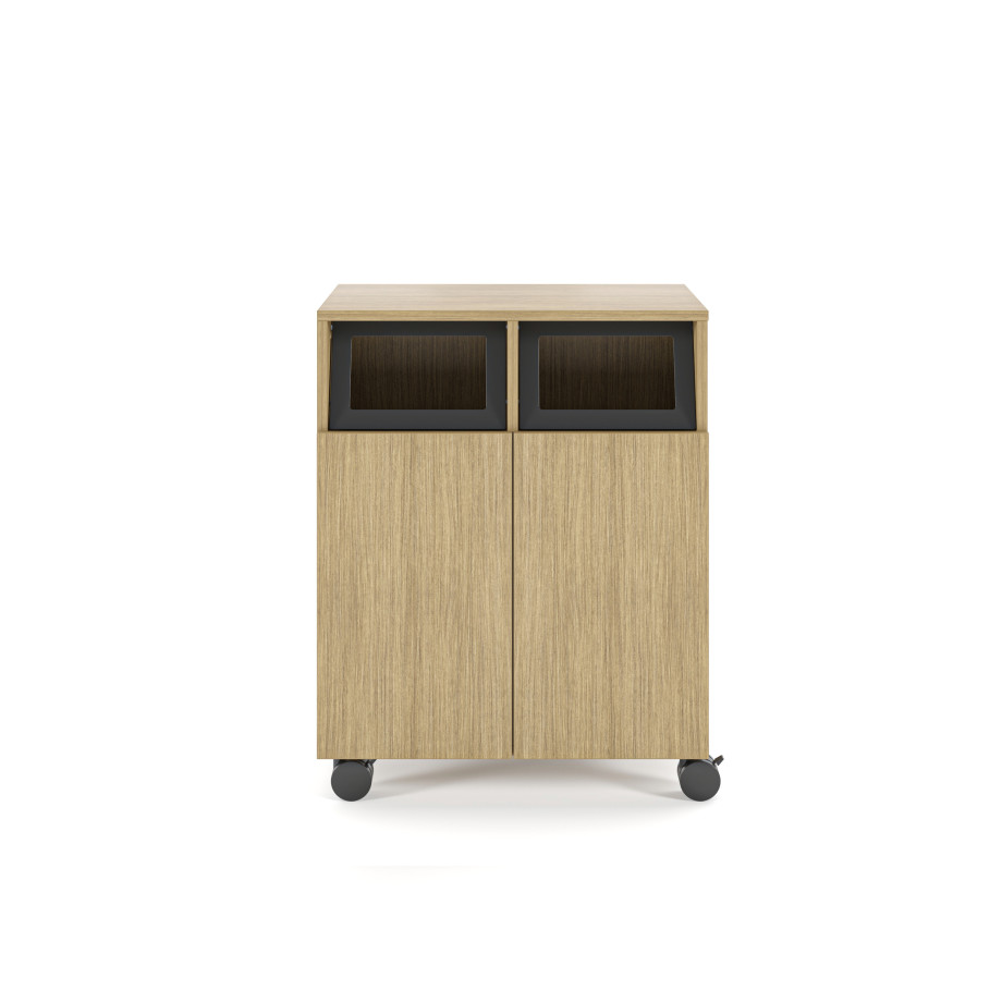 Preview of Calibrate Mobile Trash Recycling Centers, 2-bay, Front View