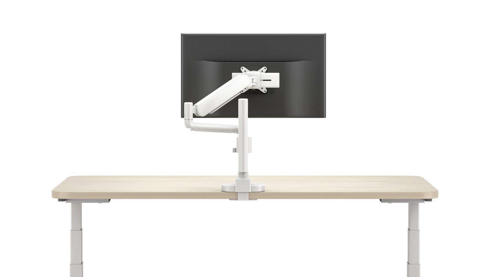 Preview of Performance Series Monitor Arm, single arm in white, back view