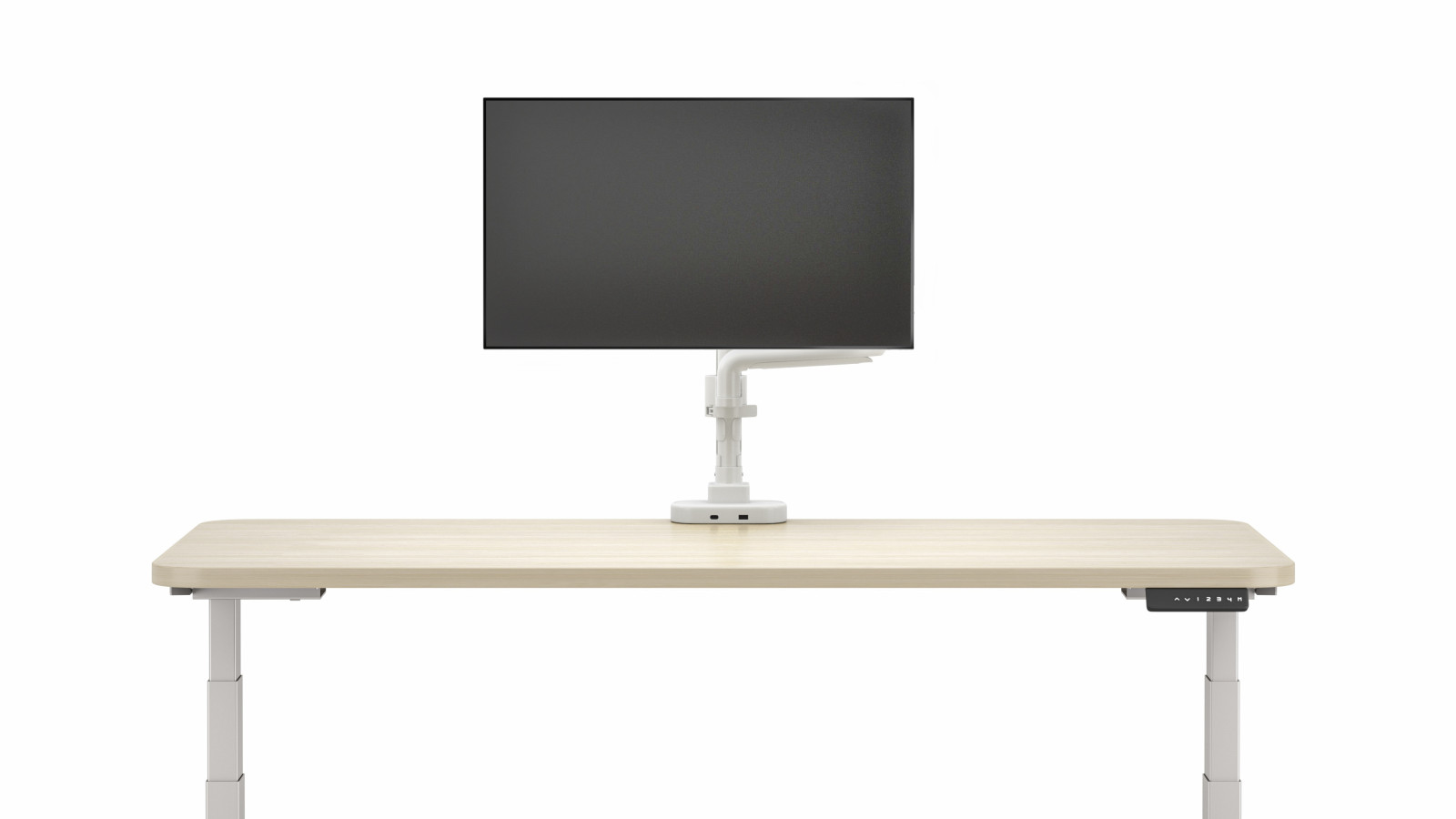 Preview of Performance Series Monitor Arm, single arm in white, front view