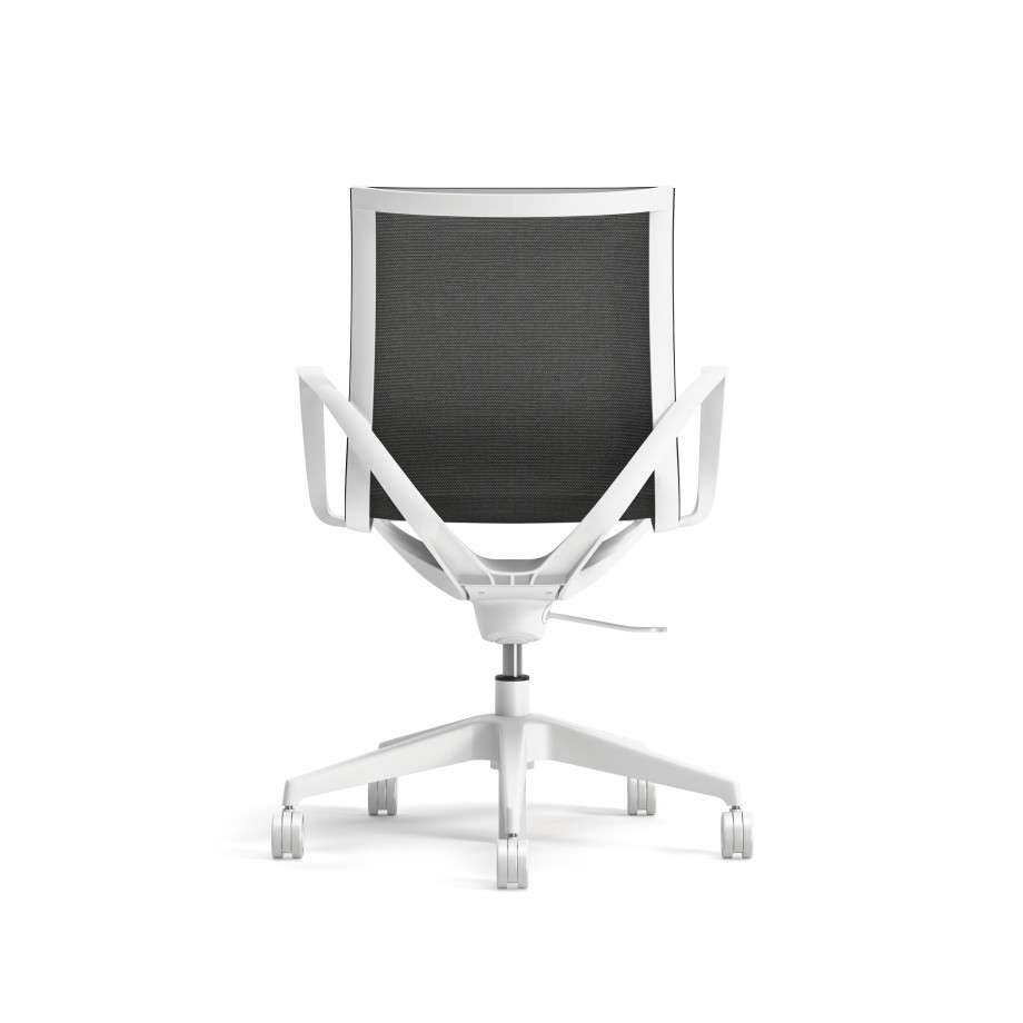 Preview of Roya Black Mesh, White Frame, back view
