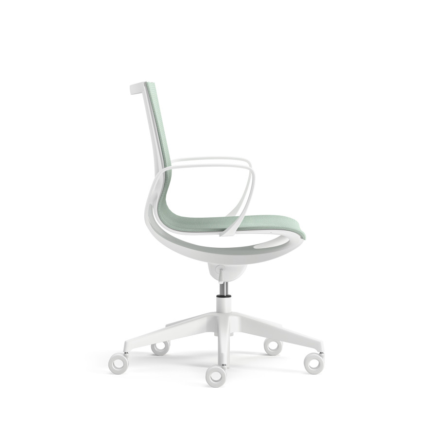 Preview of Roya White Mesh, White Frame, side view