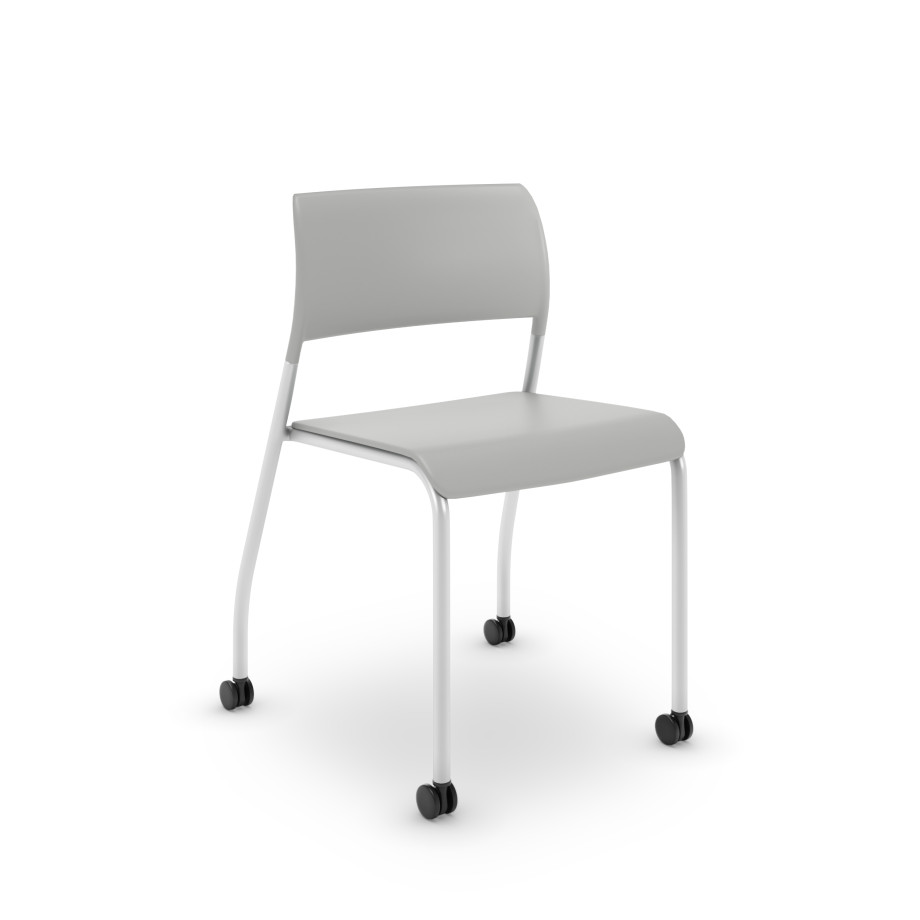 Preview of Pierce Stacking Chair with Casters in Grey
