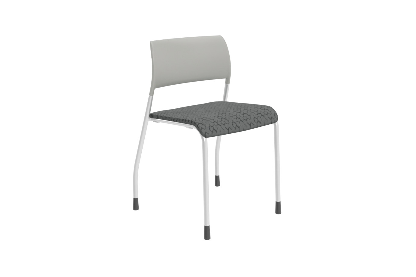 Preview of Pierce Stacking Chair in Grey with Upholstered Seat