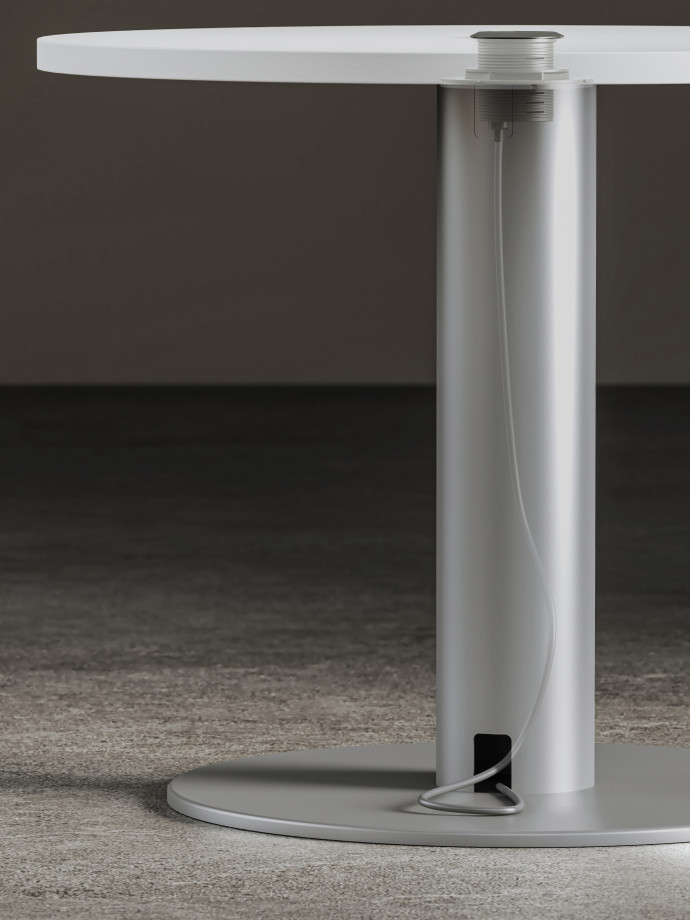 Preview of Day-to-Day Tables, Large Disc Base, Round Table, Powered Table, Powered Disc Base, Detail ​