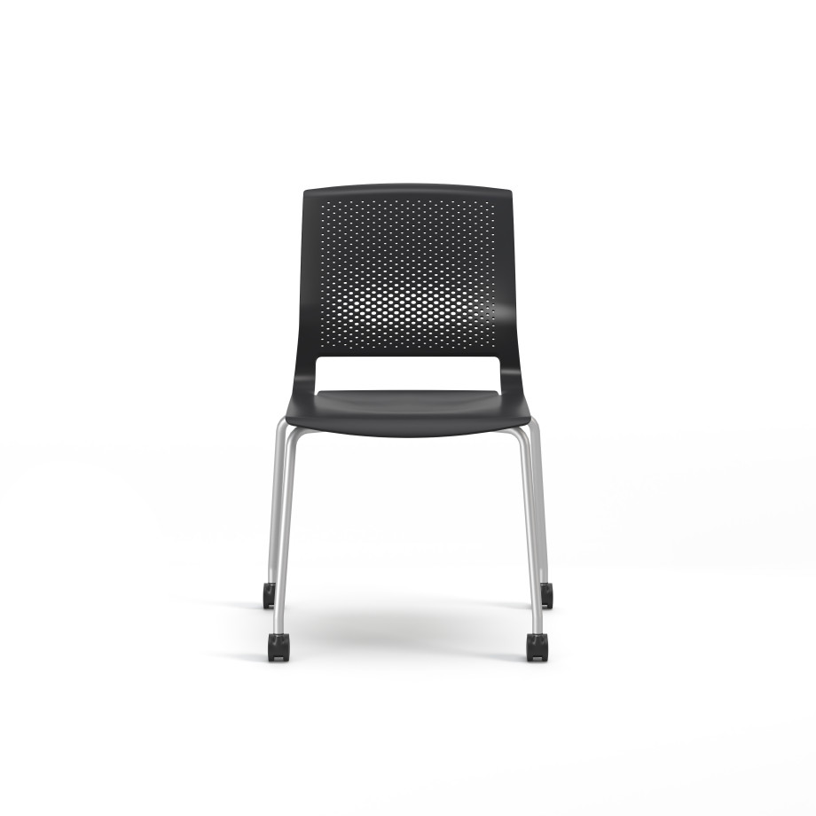 Preview of Quarry 4-Leg with Casters, Side Chair, Guest Chair, Front View