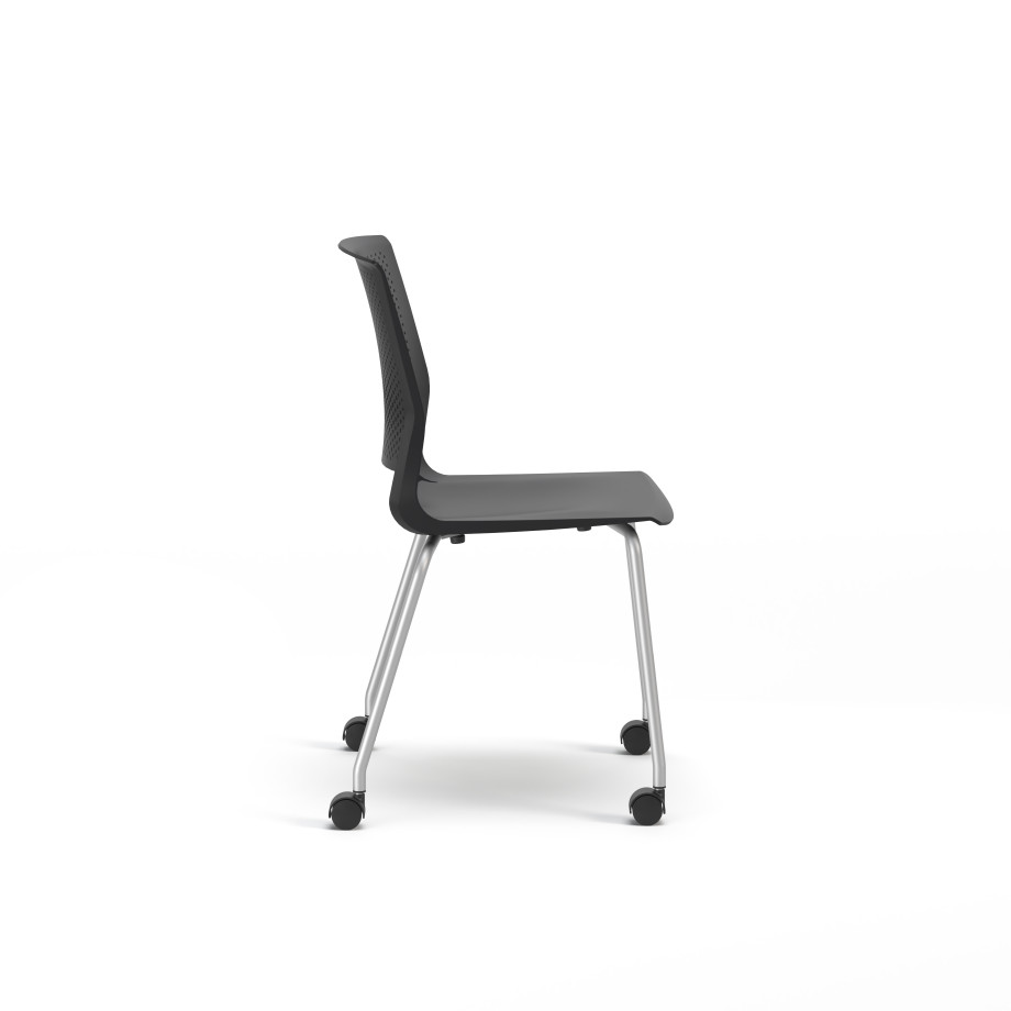 Preview of Quarry 4-Leg with Casters, Side Chair, Guest Chair, Side View