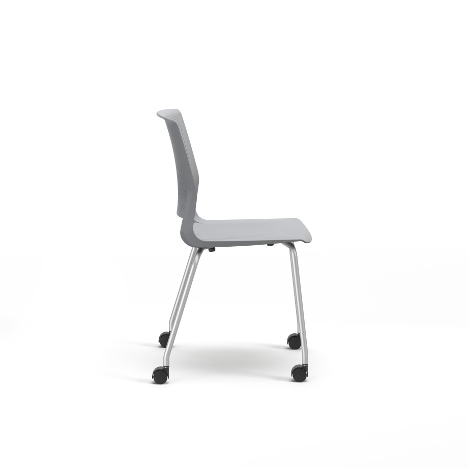 Preview of Quarry 4-Leg with Casters, Side Chair, Guest Chair, Side View