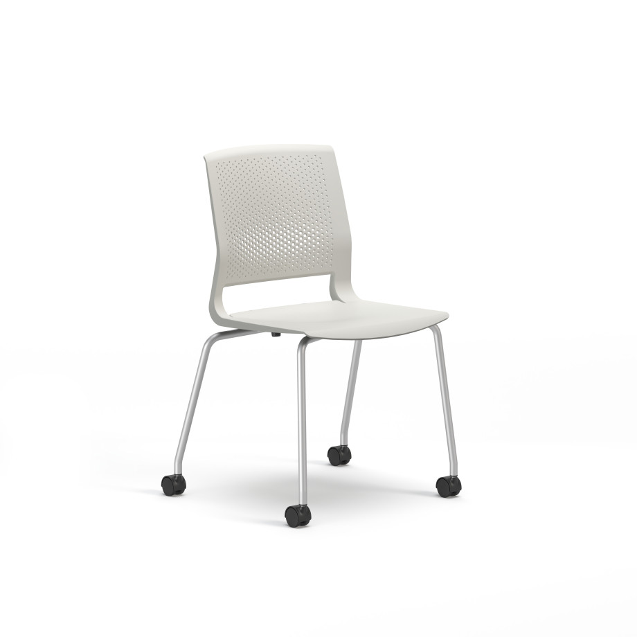Preview of Quarry 4-Leg with Casters, Side Chair, Guest Chair, 3/4 View