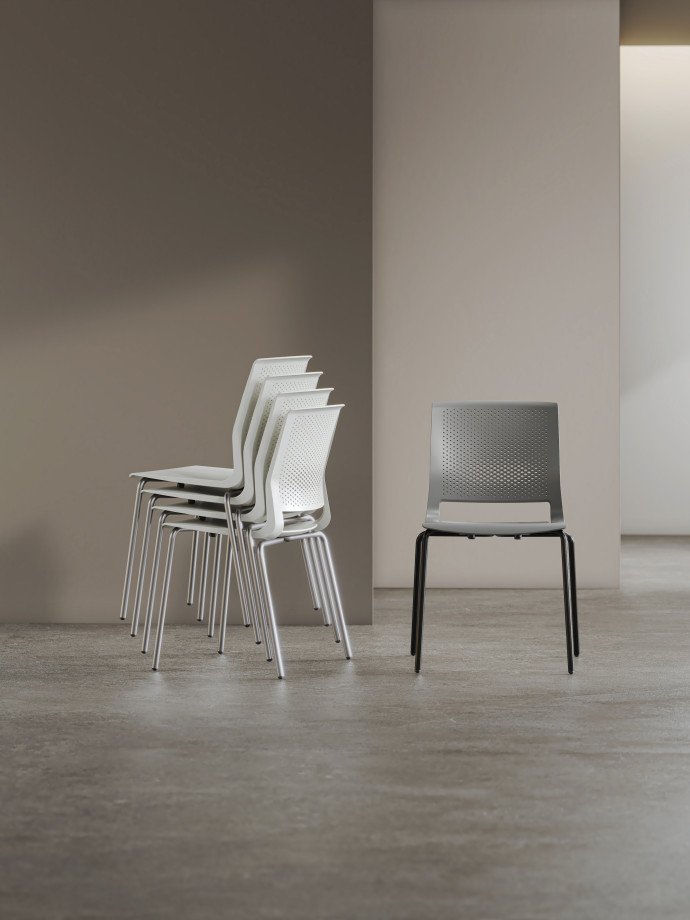 Preview of Quarry Chairs, Quarry 4-Leg with Casters Chair, Stacked Quarry Chairs​
