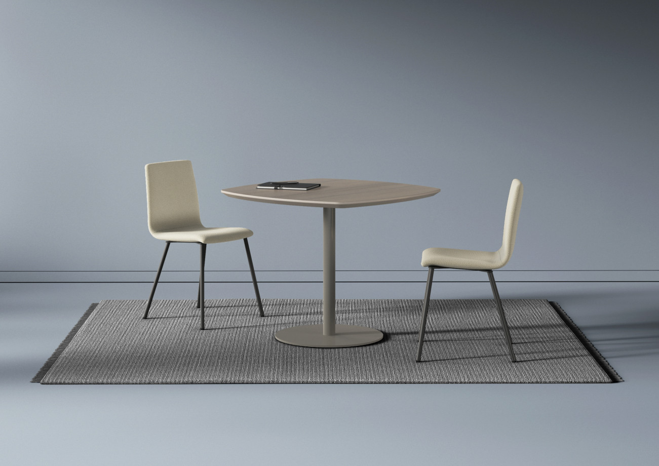 Preview of Itzee Side Chair with Day-to-Day disc base table with pebble top