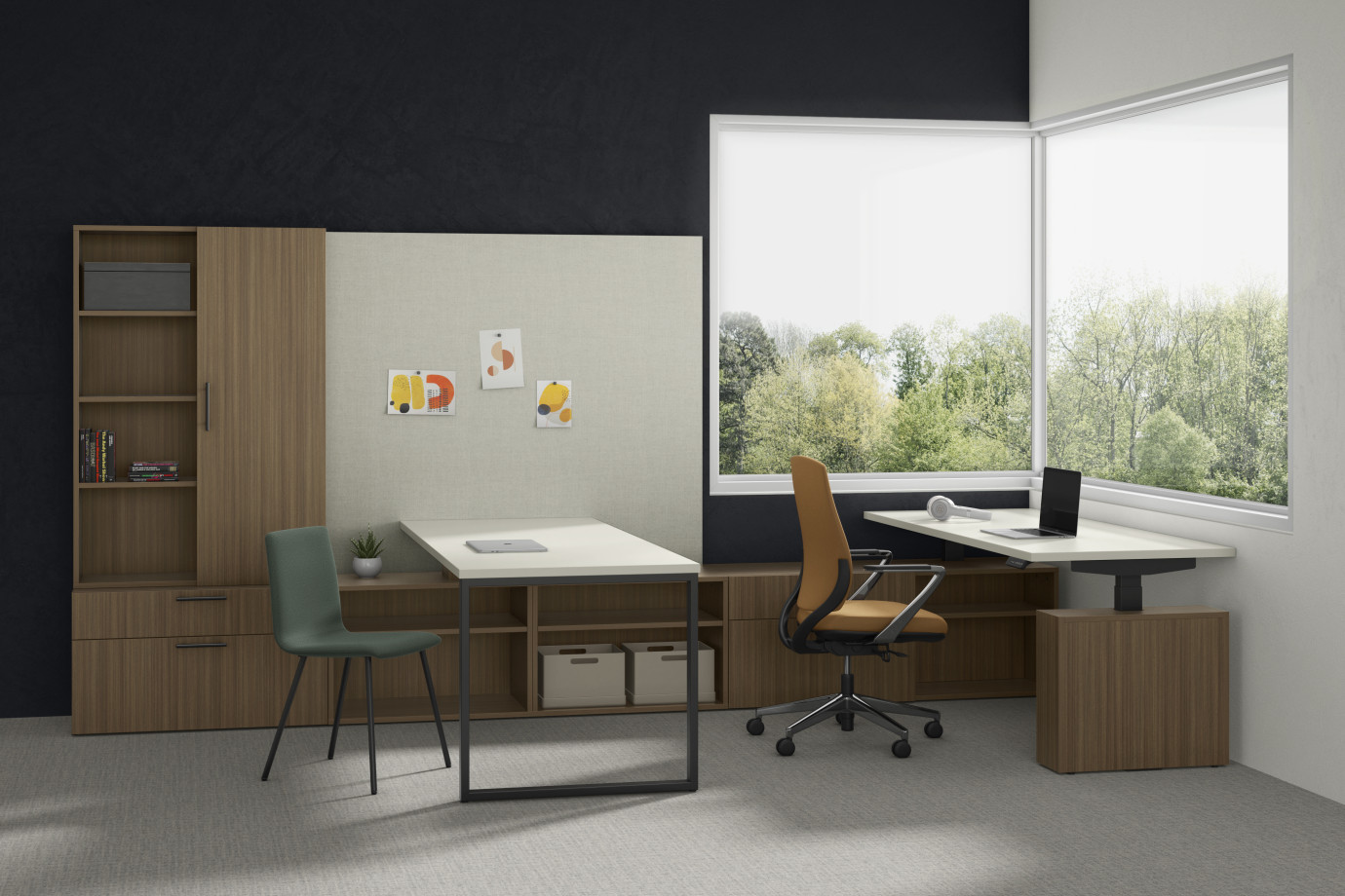 Preview of Calibrate Private Office with Itzee side chair and Auburn executive chair