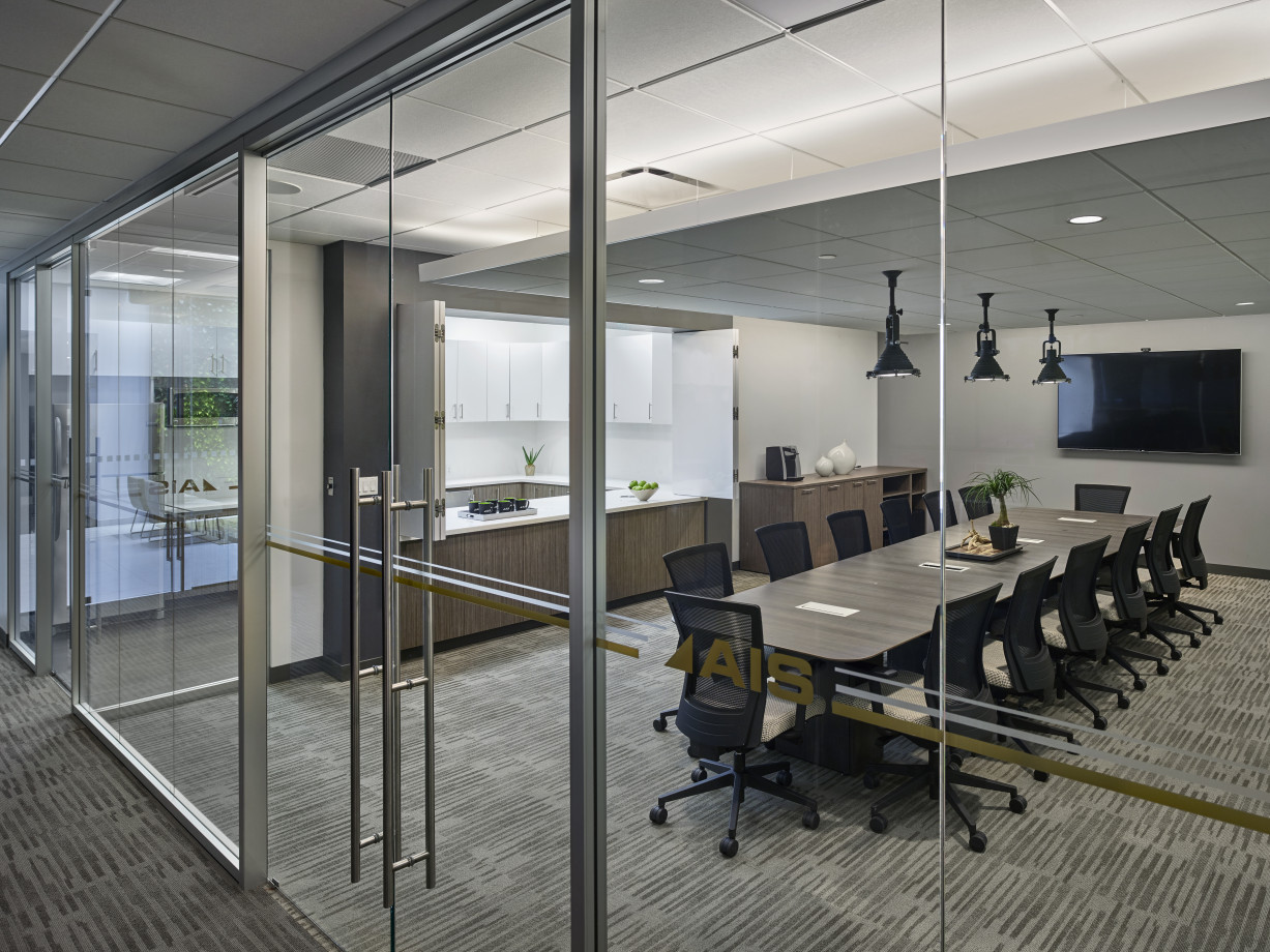 Preview of AIS Headquarters Conference Room with Calibrate Tapered Table with Integrated Power and Upton Seating