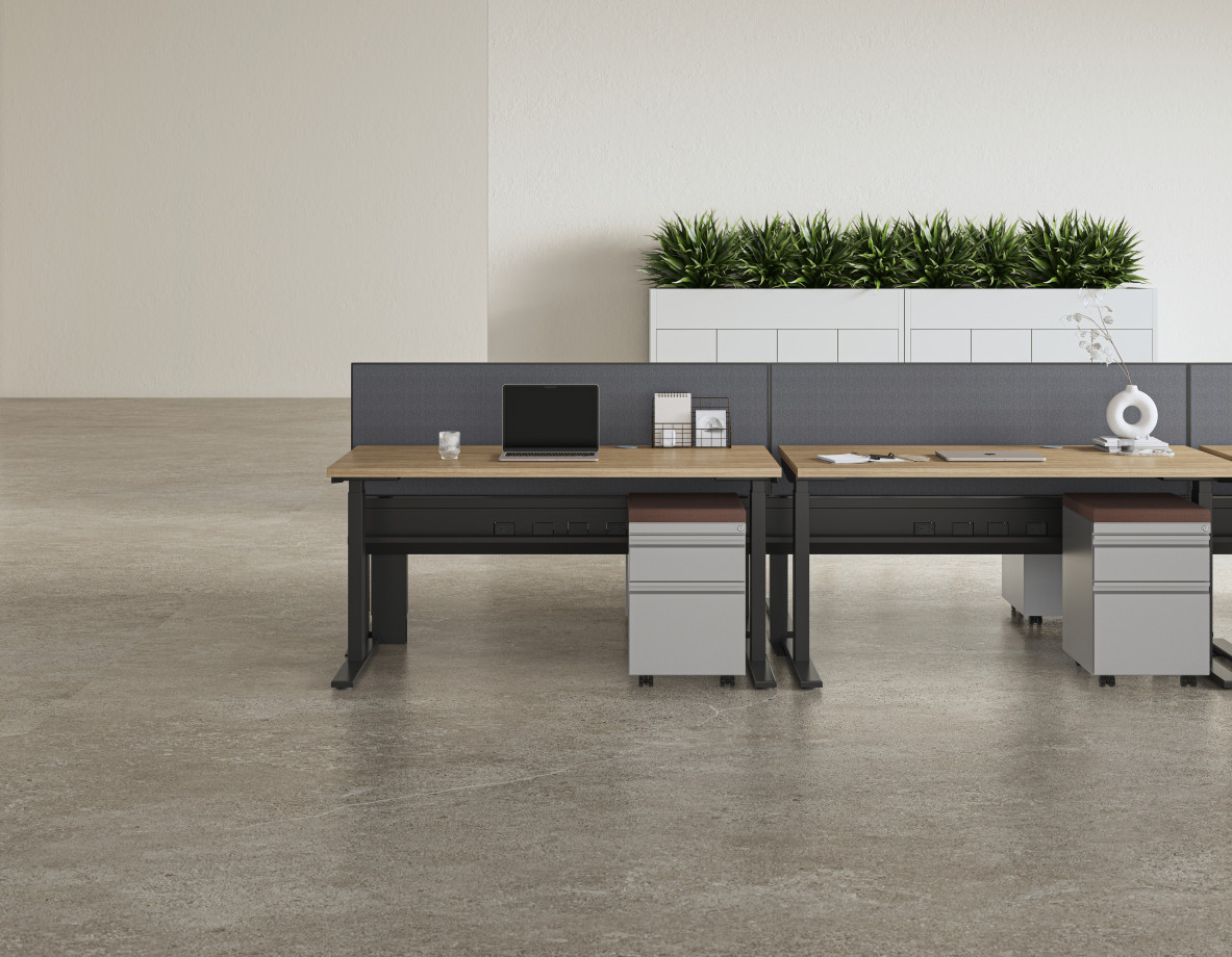 Preview of G Series BF Mobile Pedestal, Encounter PowerBeam, Spine Screen, E Series Height Adj. Table