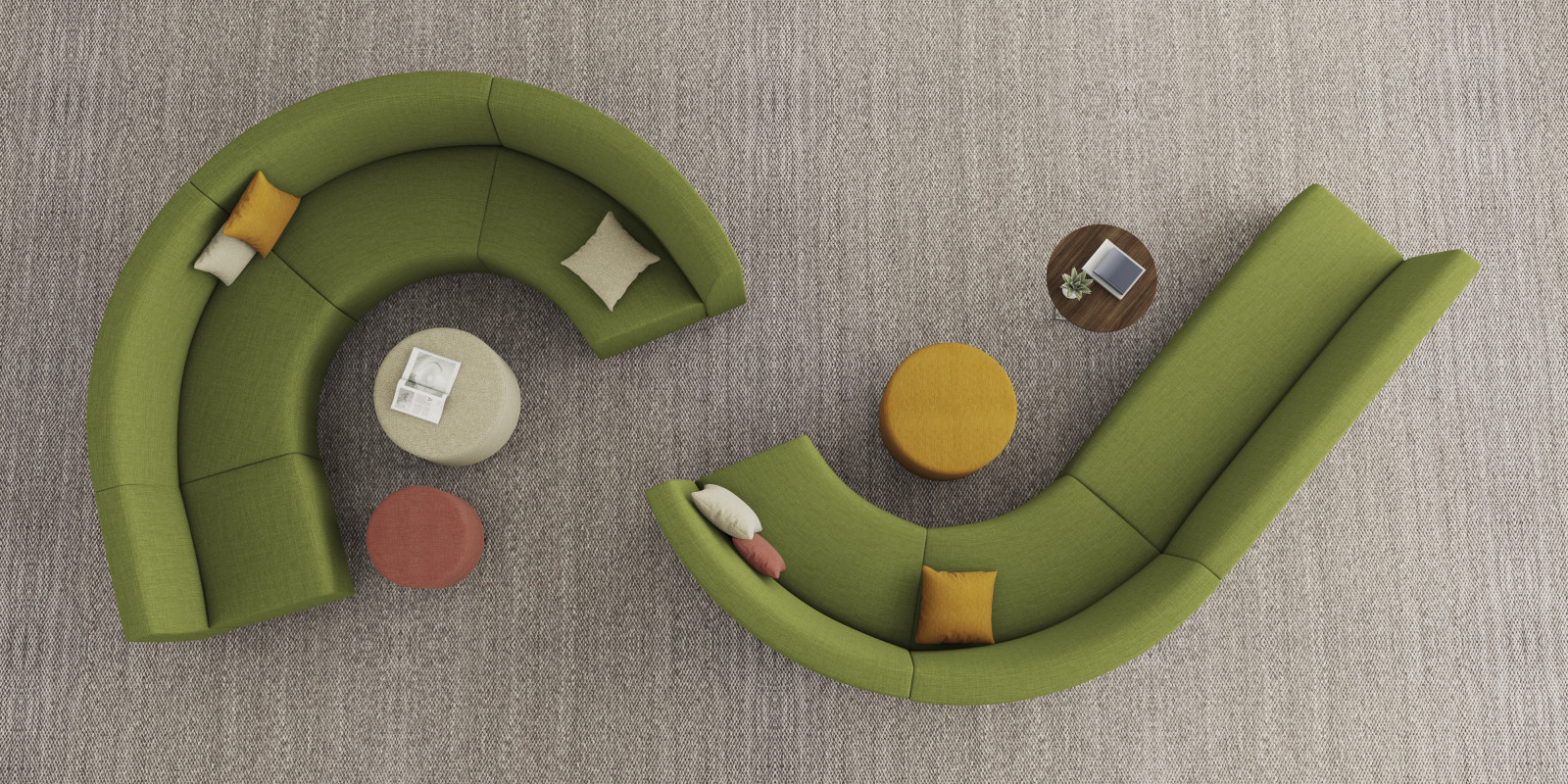 Preview of Hakr Modular Curved Lounge and Ottomans
