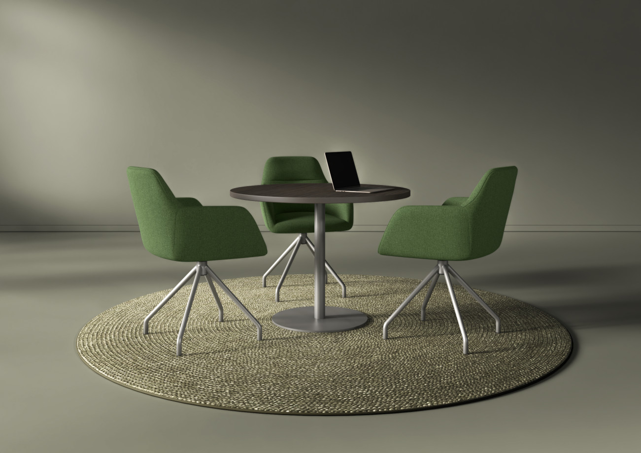 Preview of Juggle 4-Legged Guest Chairs with  Day-to-Day disc base table