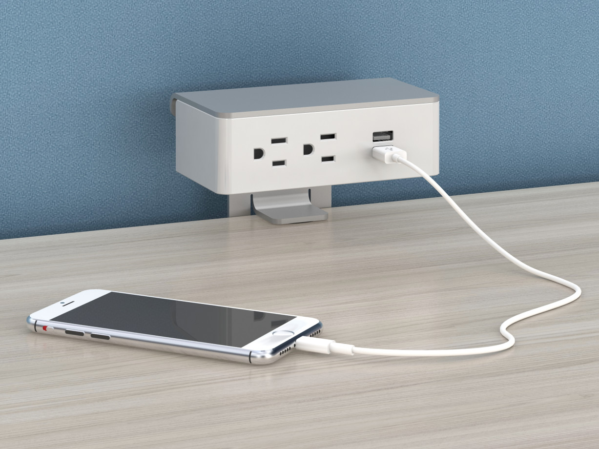 Preview of Ashley Duo Clamp On Worksurface power
