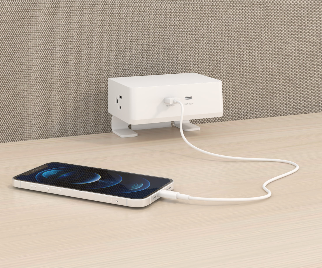 Preview of Bella Add-on Power with phone plugged into USB-A port