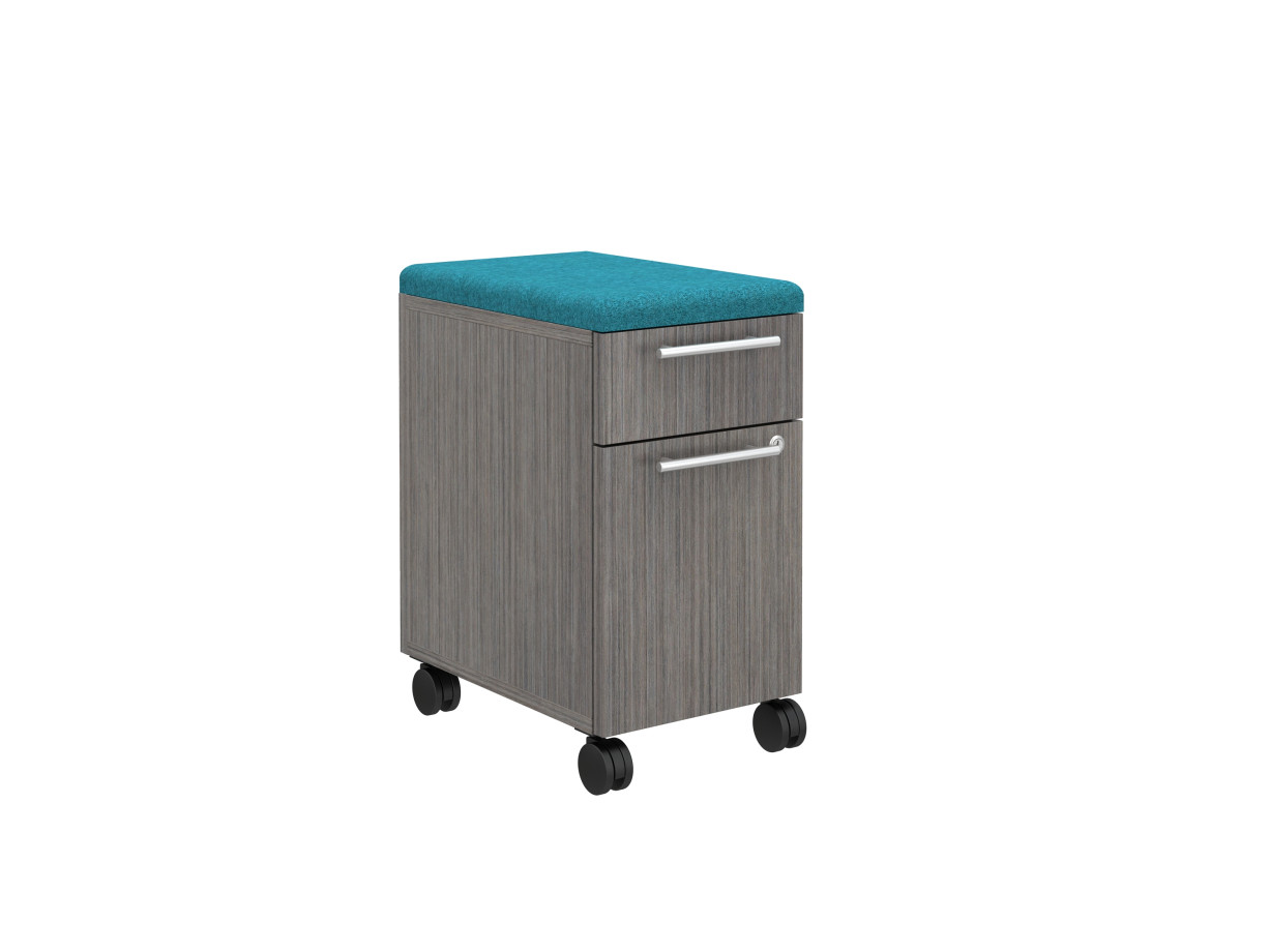 Preview of Calibrate Series Storage 12” B/F Pedestal with Casters and Fabric Seat