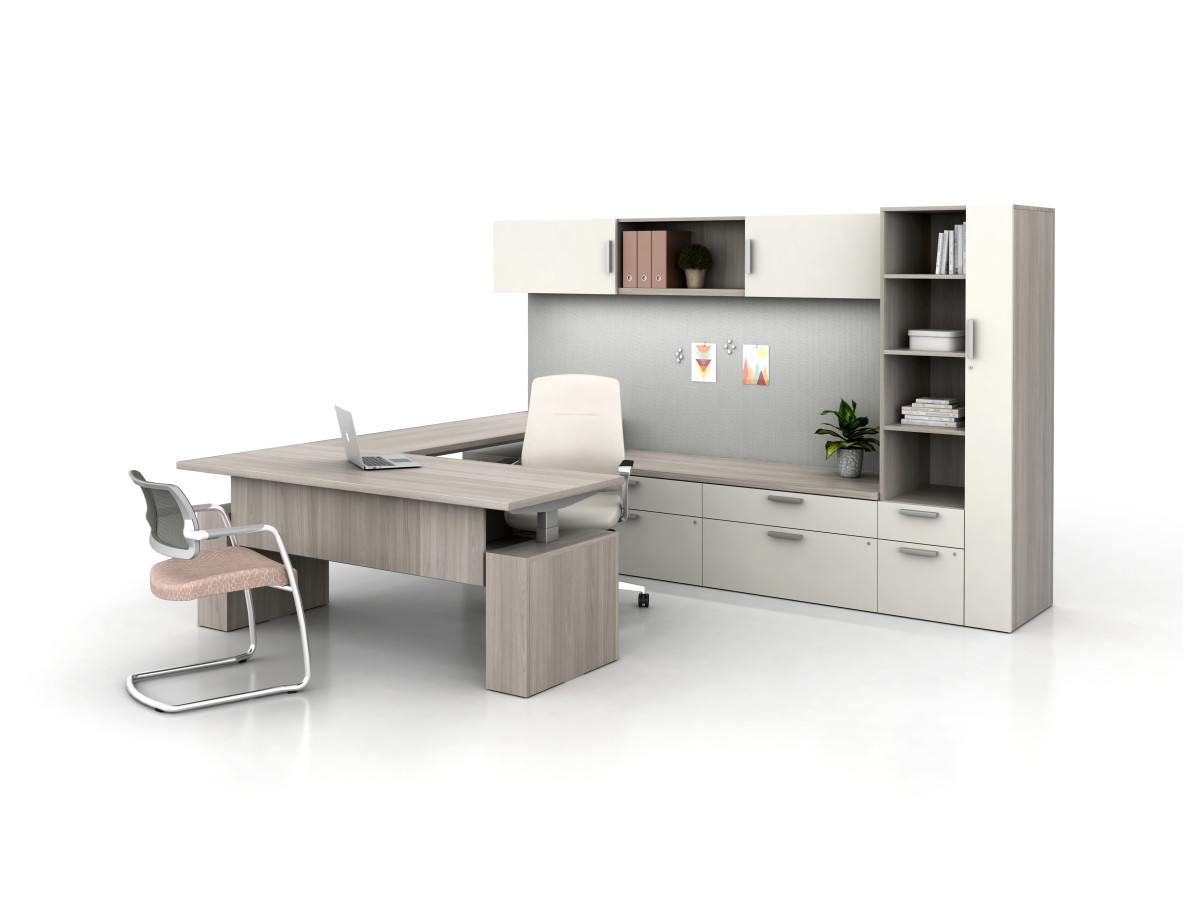 Preview of Calibrate Casegoods Private Offiice, U-shaped application with height adjustable desk