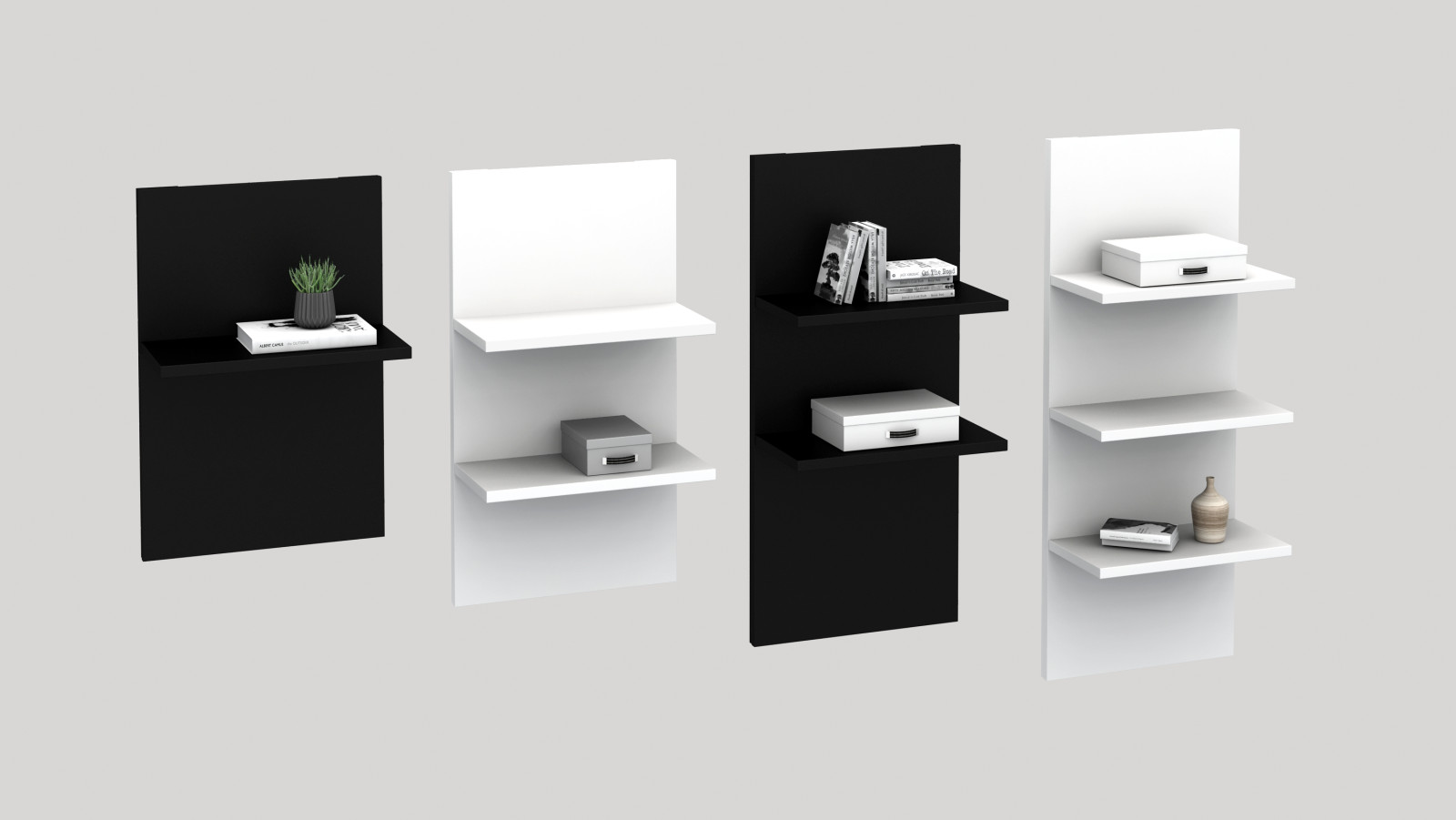 Preview of Calibrate L Shelf Options: 1, 2 and 3 shelves
