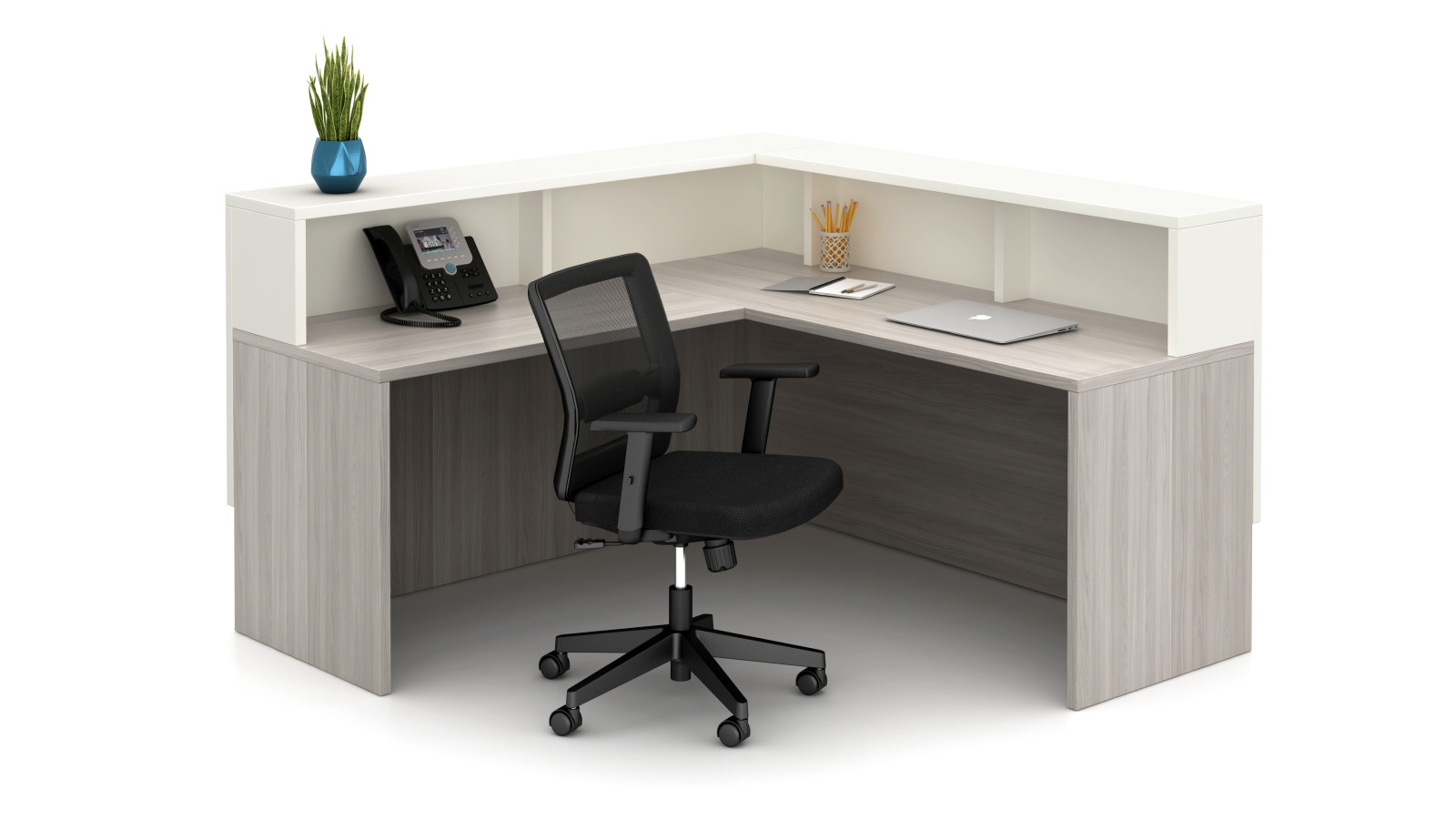 Preview of Small Calibrate Reception Desk with Corner Stack with Revere