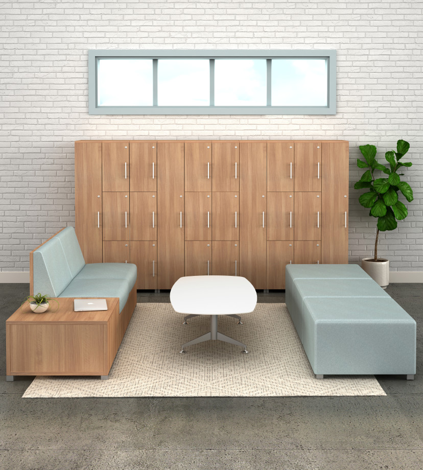 Preview of Calibrate Storage Lockers with LB Lounge and Day-to-Day Occasional Table, vertical view