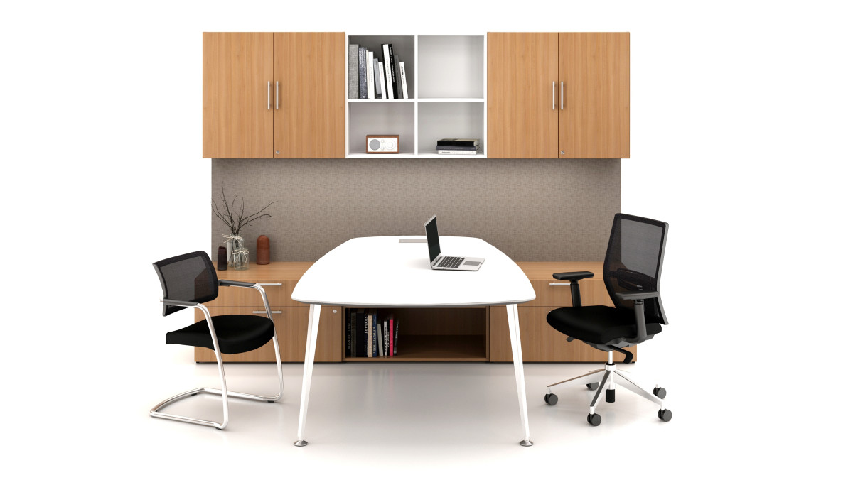 Preview of Calibrate Casegoods Private Office with Devens Task and Side Chair 